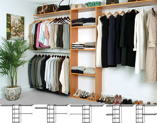 Reach In Closet Organizer System MAPLE SPICE
