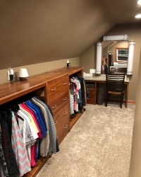 Closet Organizers Shoe Rack behind Lattice Doors